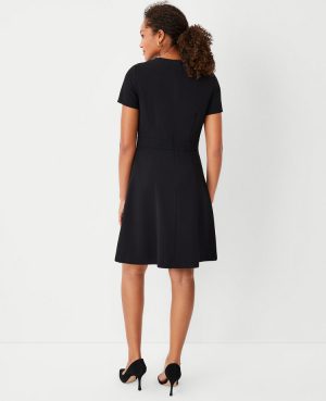 The Petite Flare Dress in Fluid Crepe