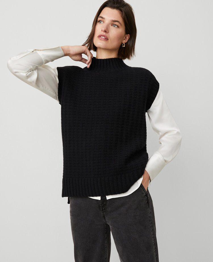 Cashmere Geo Stitch Vest