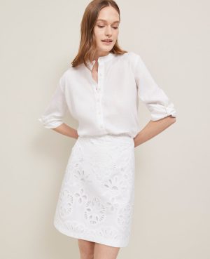 Eyelet A-Line Skirt