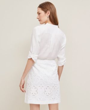 Eyelet A-Line Skirt
