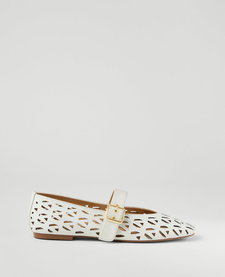 Perforated Buckle Ballet Flat