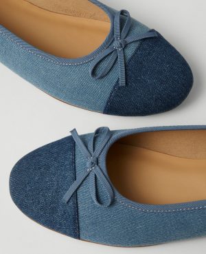 Weekend Collection Denim Cap Toe Ballet Flat