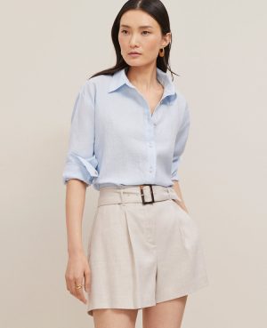 The Belted Short in Linen Blend