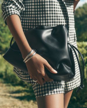 Drawstring Faux Leather Clutch