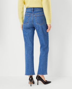 High Rise Straight Jeans in Vintage Mid Indigo Wash – Curvy Fit