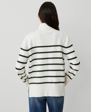 Striped Zip Sweater Jacket