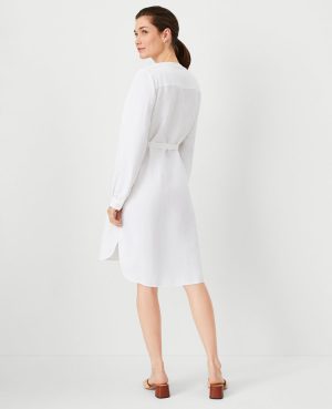 AT Weekend Eyelet Linen Blend Shirtdress