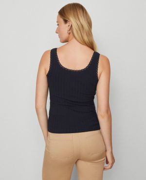 Weekend Collection Lace Trim Tank Top