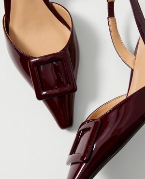 Patent Pointy Toe Slingback Pumps