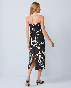 Floral Strapless Midi Dress