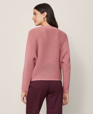 Petite Weekend Collection Open Stitch Scalloped Sweater
