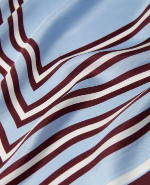 Striped Triangle Silk Scarf