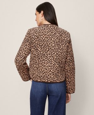 Petite Weekend Collection Animal Print Quilted Jacket