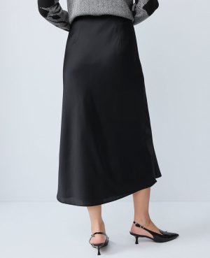 Satin Bias Midi Slip Skirt