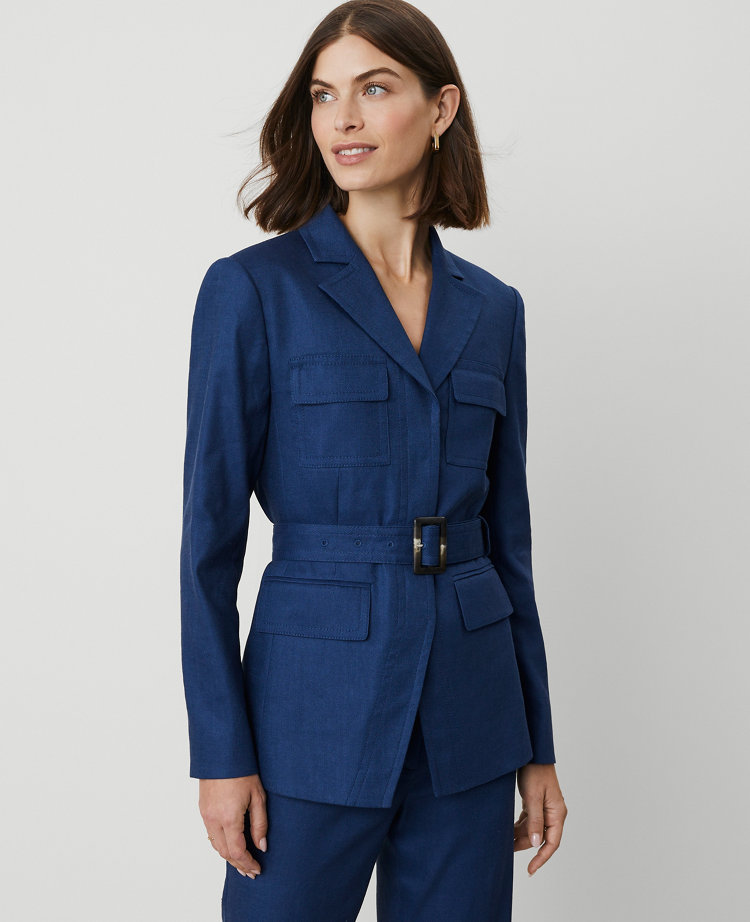 Petite Linen Blend Safari Jacket