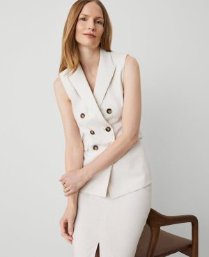 The Petite Long Double Breasted Vest