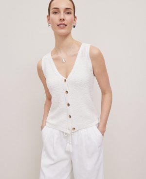 Petite Weekend Collection Boucl&eacute; Sweater Vest