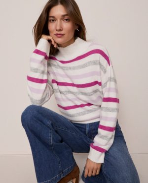 Weekend Collection Striped Turtleneck Sweater