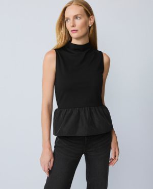 Mixed Media Peplum Top