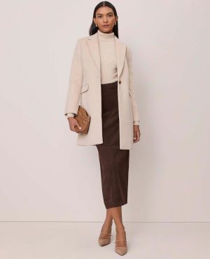 Studio Collection Seamed Pencil Skirt in Suede