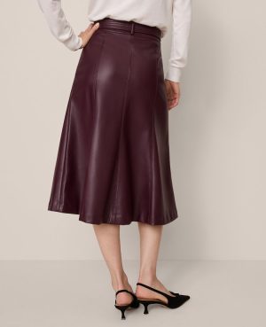 Belted Faux Leather Skirt