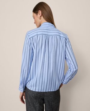 Chain Link Print Satin Bow Blouse