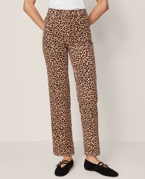 Weekend Collection High Rise Corduroy Pant in Animal Print