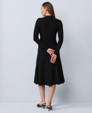 Petite Ribbed Mock Neck Sweater Dress