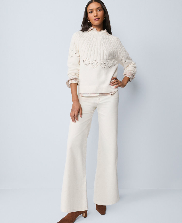 Weekend Collection Wide-Leg Corduroy Pant