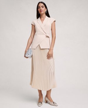 Petite Crepe Blazer Wrap Midi Dress