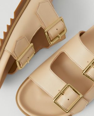 Weekend Collection Double Buckle Leather Sport Sandals