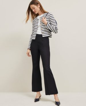 The Petite Flare Ankle Pant in Linen Blend