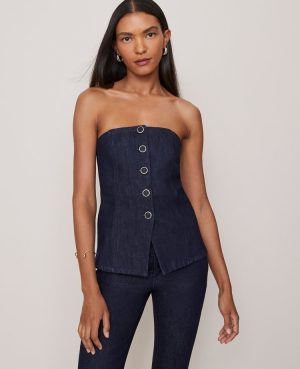 Strapless Denim Vest
