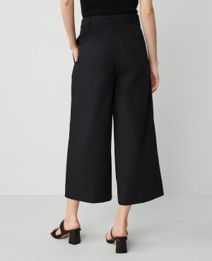 The Petite Belted Cropped Palazzo Pant in Poplin