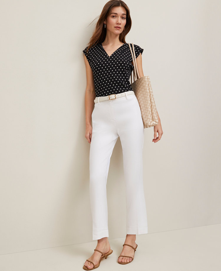 The Petite Eva Ankle Pant in Linen Twill