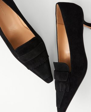 Suede Tapered Heel Kiltie Pump