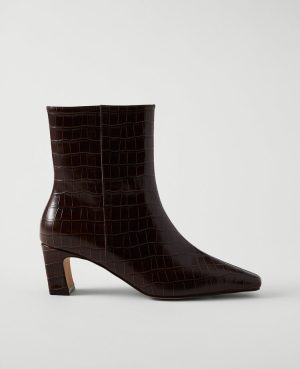 Croco Skinny Heel Bootie