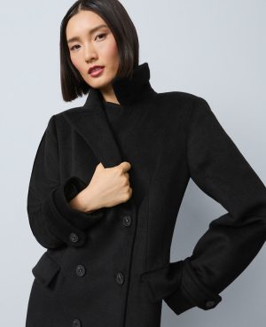 Fitted Double Breasted Long Coat