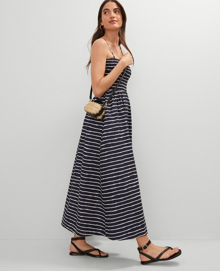 Petite Weekend Collection Striped Flare Dress
