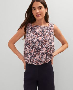 Petite Weekend Collection Linen Blend Bubble Hem Top