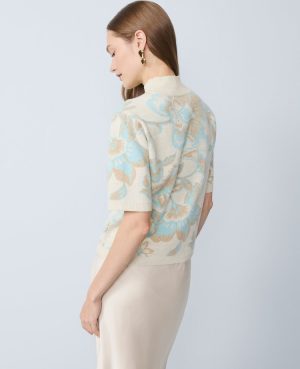 Shimmer Floral Jacquard Sweater Tee