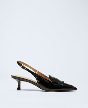 Leather Kiltie Slingback Pump