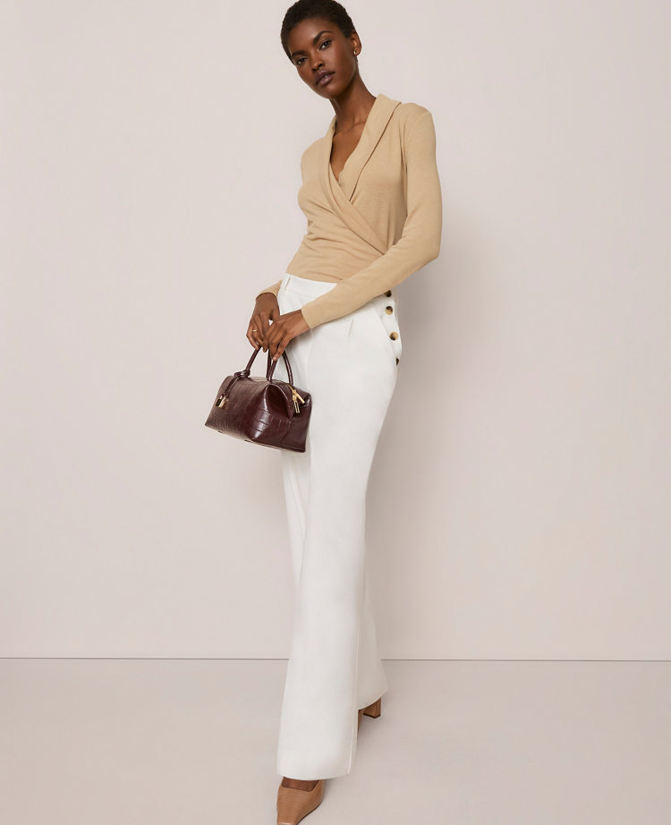 The Side Button Wide-Leg Pant
