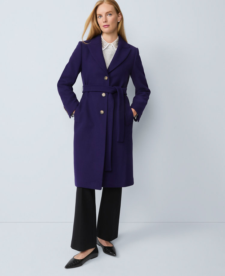 Belted Notch Collar Coat