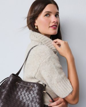 Petite Turtleneck Elbow Sleeve Sweater Tee