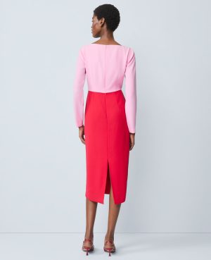 Petite Colorblock Twist Midi Dress