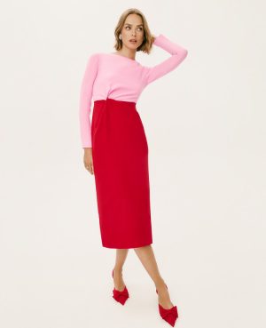 Petite Colorblock Twist Midi Dress