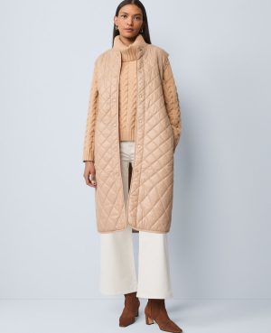 Petite Weekend Collection Quilted Long Puffer Vest