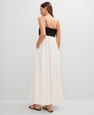 Strappy Linen Blend Maxi Dress