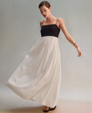 Strappy Linen Blend Maxi Dress